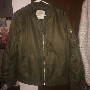 olive green bomber jacket